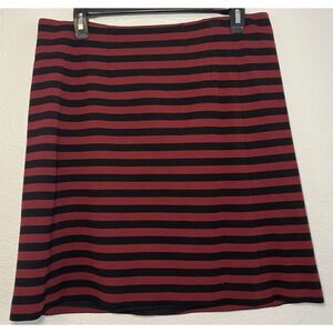 Banana Republic Striped Skirt Career Casual Red Black Size 8